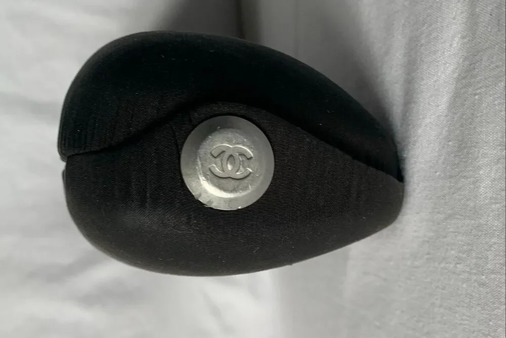 CHANEL black eye Glasses Case Hard Shell LOGO